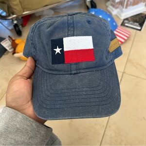 Blue Cotton Baseball Cap with Embroidered Texas Flag box 51